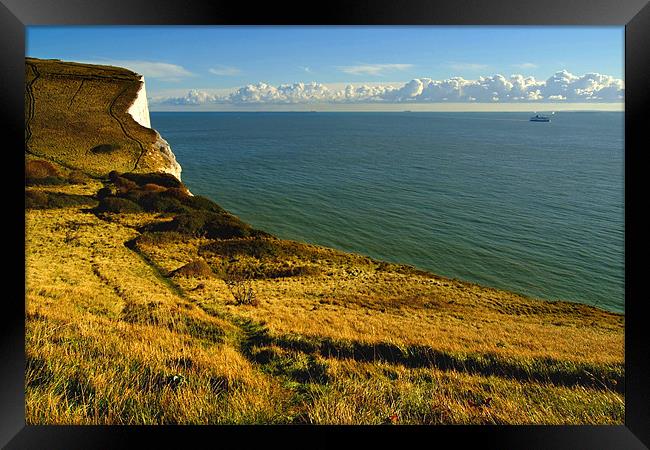 White Cliffs of Dover - Drop Off, England Framed Print by Serena Bowles