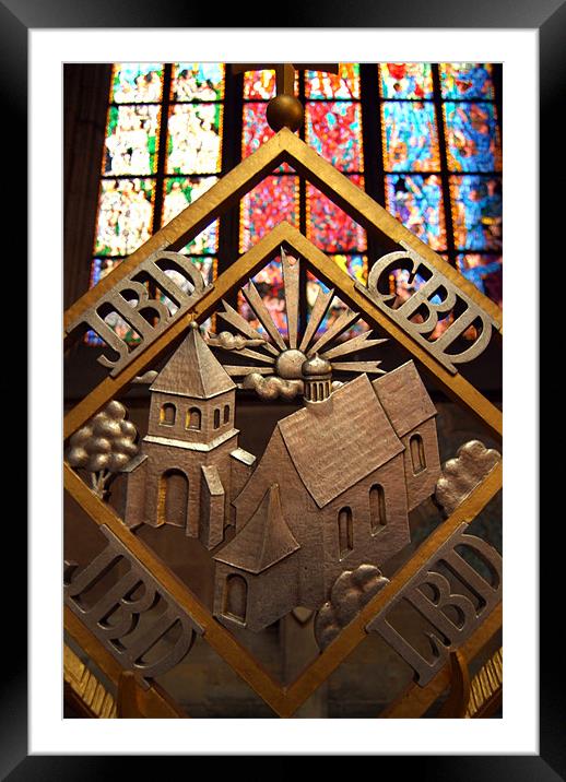 Metal Decoration in St Vitus Cathedral, Prague Framed Mounted Print by Serena Bowles