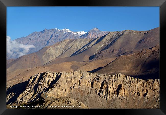 Scenery from Road to Jomsom Framed Print by Serena Bowles