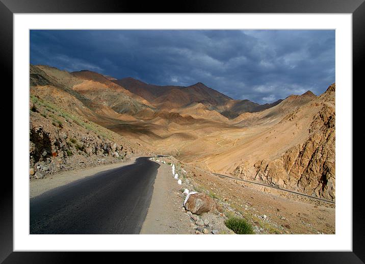 Descending from Khardung La, Ladakh, India Framed Mounted Print by Serena Bowles
