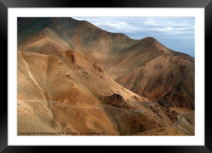 Descending from Khardung La Framed Mounted Print by Serena Bowles