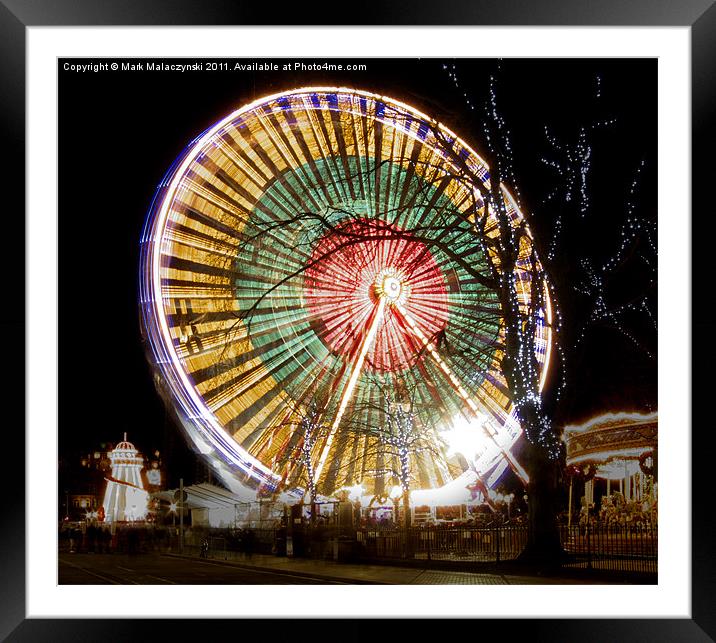 Christmas Wheel Framed Mounted Print by Mark Malaczynski