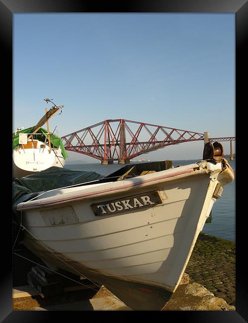 Boats & The Bridge Framed Print by Mark Malaczynski