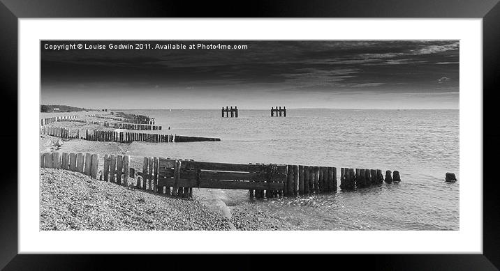 D Day Remnants B&W Framed Mounted Print by Louise Godwin