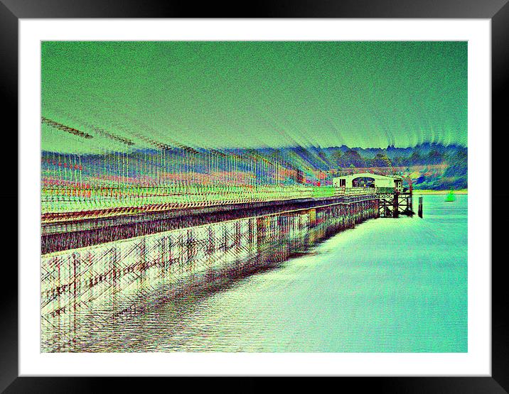 Hythe Pier Abstract Framed Mounted Print by Louise Godwin