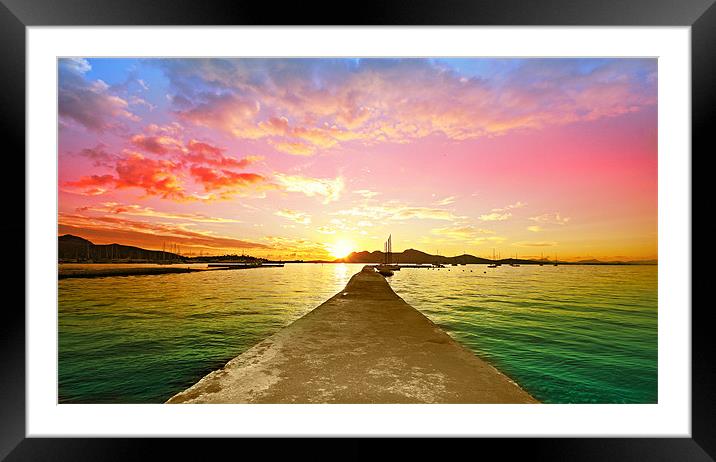 Puerto Pollensa Framed Mounted Print by Louise Godwin