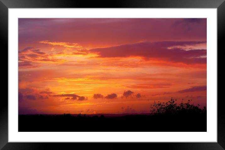 Burning Sunset  Framed Mounted Print by Louise Godwin