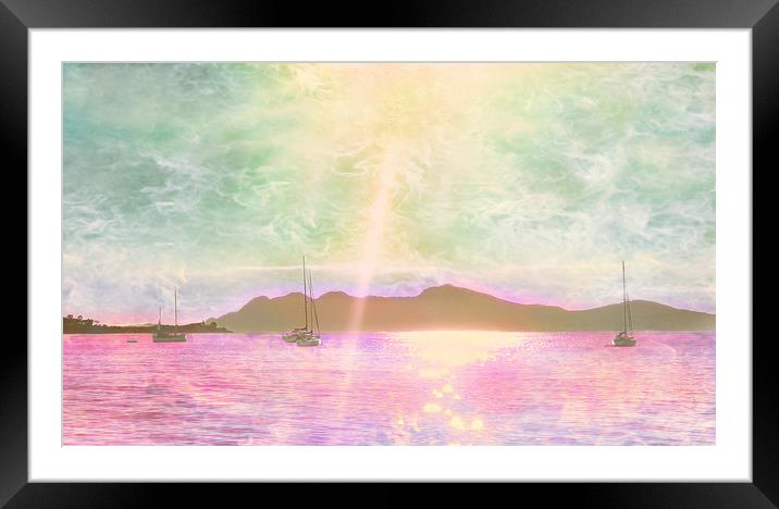 Dreamy Pastel Waters Framed Mounted Print by Louise Godwin
