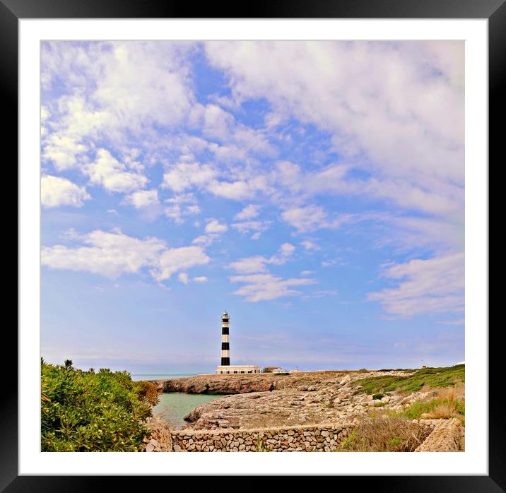 Minorca Lighthouse  Framed Mounted Print by Louise Godwin