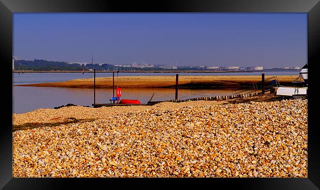 Calshot View To Fawley Framed Print by Louise Godwin