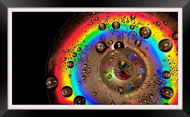 CD Rainbow Framed Print by Louise Godwin