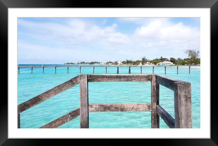 Barbados Oistins View Framed Mounted Print by Louise Godwin