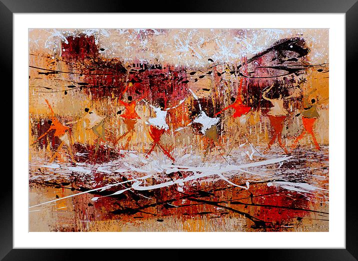 Abstract Spanish Dance Framed Mounted Print by Louise Godwin