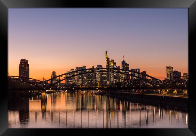 Skyline Frankfurt Framed Print by Thomas Schaeffer