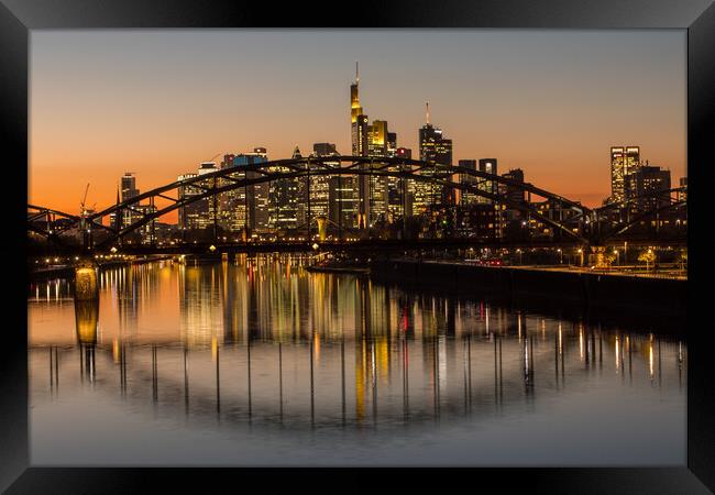 Skyline Frankfurt Framed Print by Thomas Schaeffer