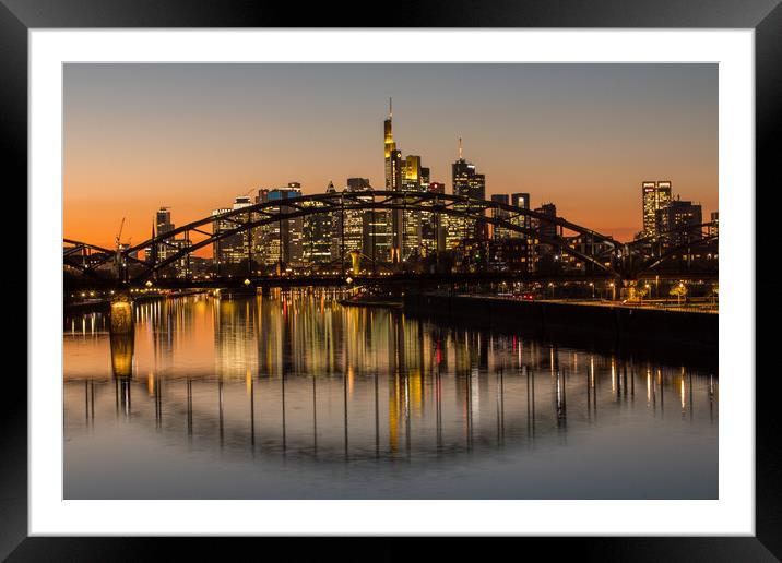 Skyline Frankfurt Framed Mounted Print by Thomas Schaeffer