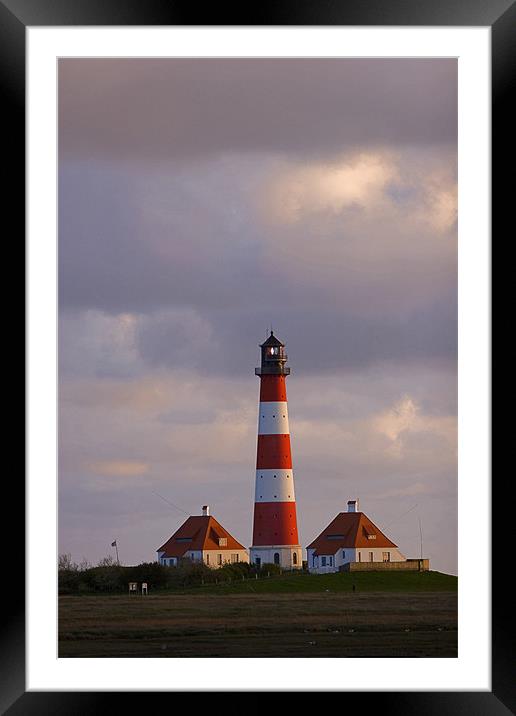 Lighthouse at dusk Framed Mounted Print by Thomas Schaeffer