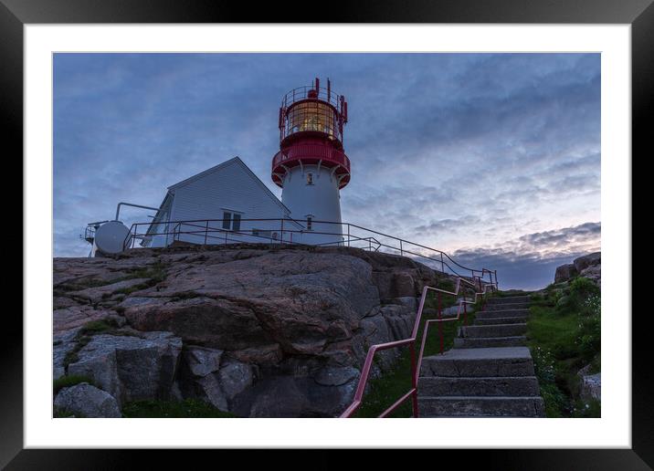 Sunset at Lindesnes Lighthouse Framed Mounted Print by Thomas Schaeffer