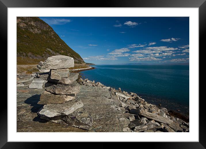 Stone man along the E6, Norway Framed Mounted Print by Thomas Schaeffer