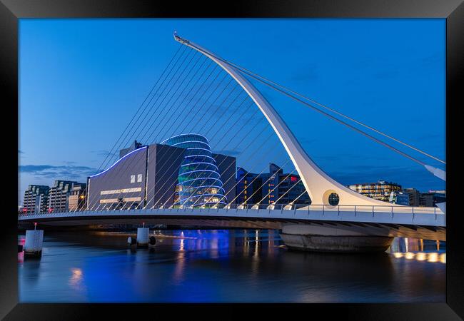 Blue hour at the Liffey Framed Print by Thomas Schaeffer