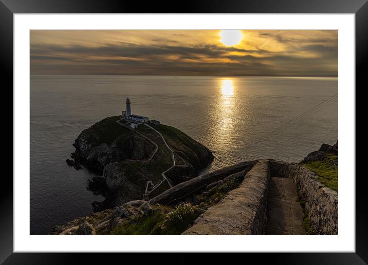 Sunset at South Stack Framed Mounted Print by Thomas Schaeffer