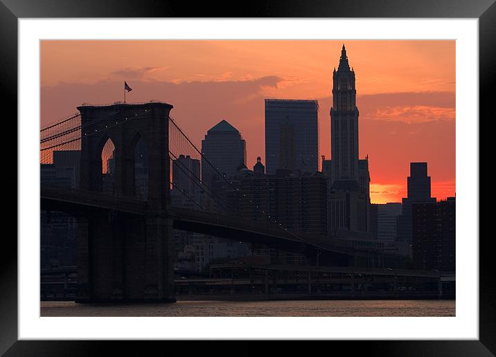 New York sunset Framed Mounted Print by Thomas Schaeffer