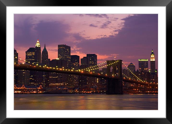 New York @ night Framed Mounted Print by Thomas Schaeffer