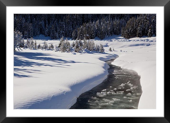 Winterly creek in Austria Framed Mounted Print by Thomas Schaeffer