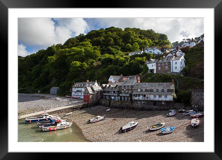 Clovelly Harbour Framed Mounted Print by Thomas Schaeffer