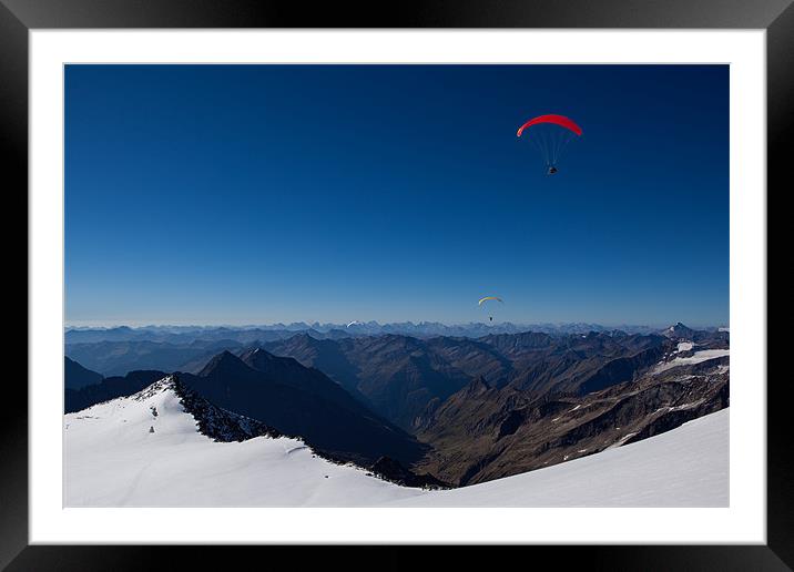 Paraglider over the alps Framed Mounted Print by Thomas Schaeffer