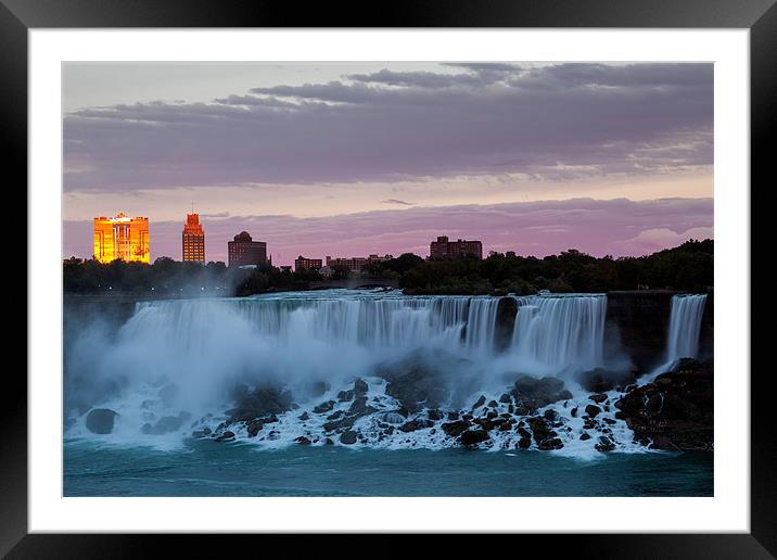 Niagara Falls sunset Framed Mounted Print by Thomas Schaeffer