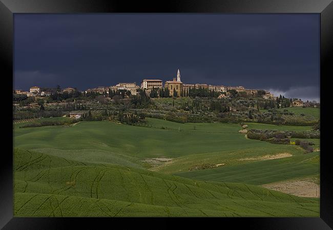 Pienza Thunderstorm  Framed Print by Thomas Schaeffer