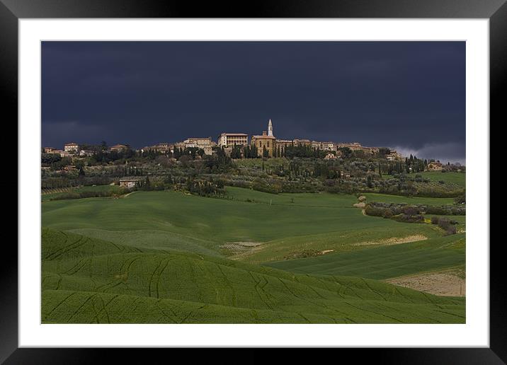 Pienza Thunderstorm  Framed Mounted Print by Thomas Schaeffer