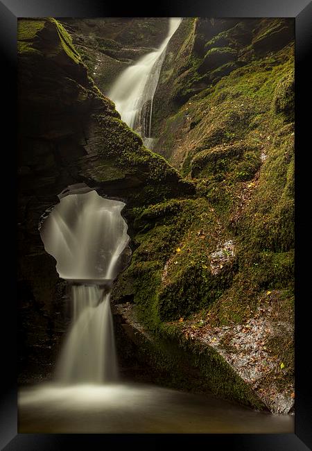 St.Nectans Waterfall Framed Print by Thomas Schaeffer