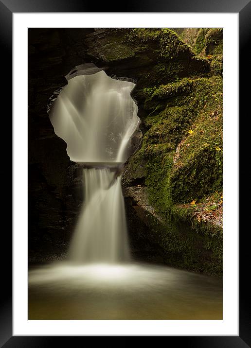 St.Nectans Waterfall Framed Mounted Print by Thomas Schaeffer