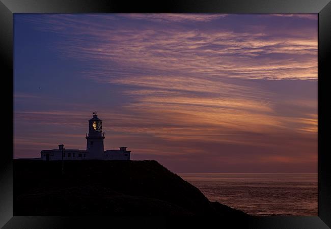 Sunset at Strumble Head Lighthouse Framed Print by Thomas Schaeffer