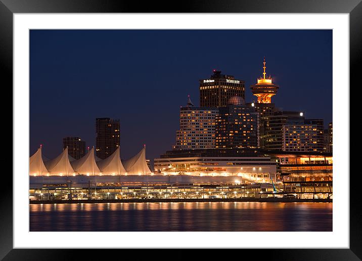 Blue hour Vancouver Framed Mounted Print by Thomas Schaeffer