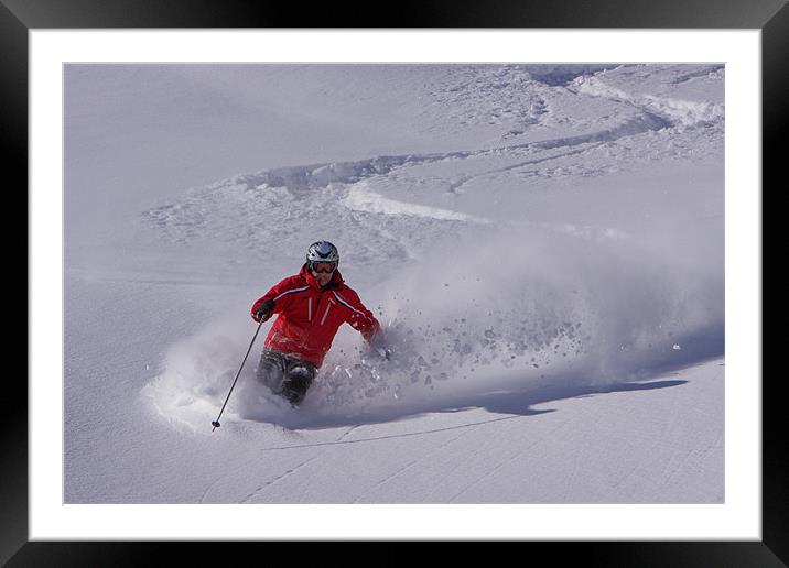 deep snow action Framed Mounted Print by Thomas Schaeffer