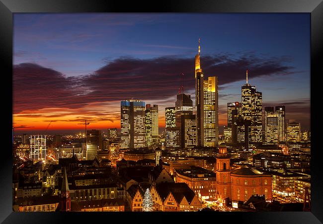 Skyline Frankfurt Framed Print by Thomas Schaeffer
