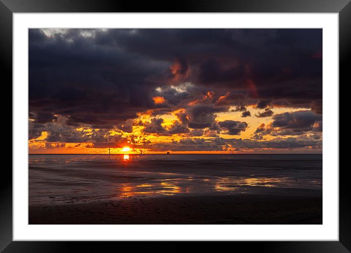 North sea sunset Framed Mounted Print by Thomas Schaeffer