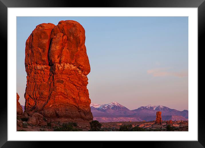 Sunset at Balanced Rock Framed Mounted Print by Thomas Schaeffer