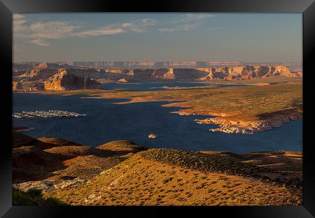 Lake Powell at sunset Framed Print by Thomas Schaeffer