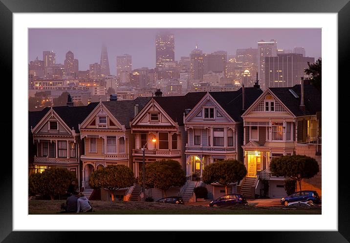 Alamo Square Framed Mounted Print by Thomas Schaeffer