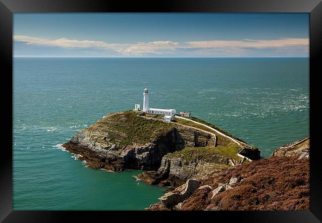 South Stack lighthouse Framed Print by Thomas Schaeffer