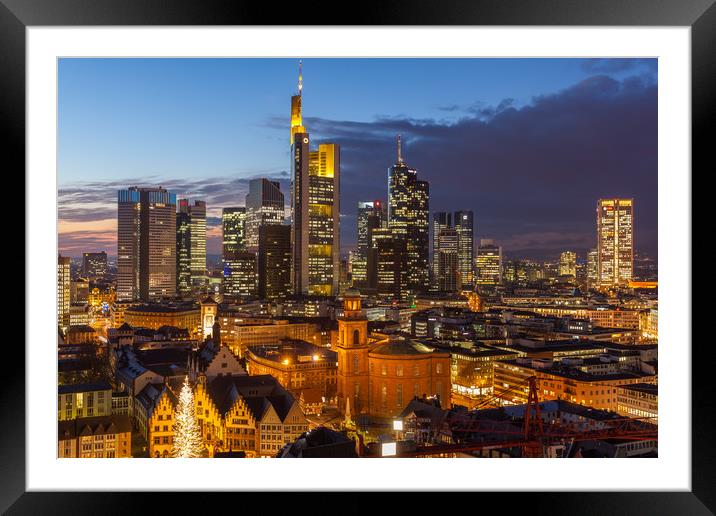 Frankfurt Skyline Framed Mounted Print by Thomas Schaeffer