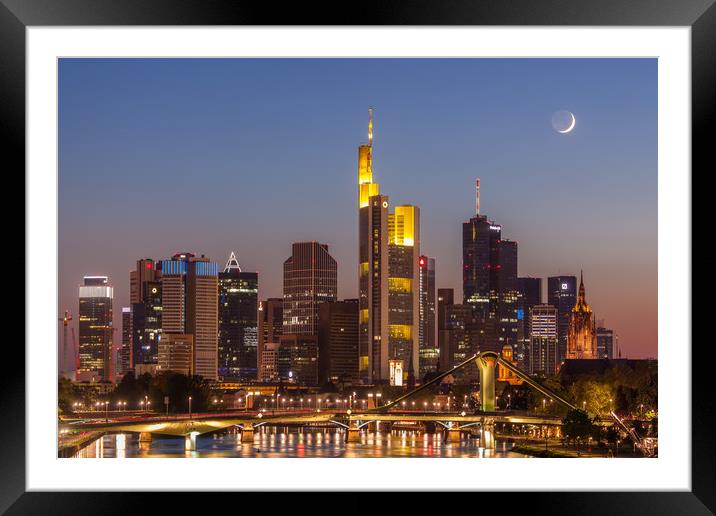 Frankfurt crescent moon Framed Mounted Print by Thomas Schaeffer