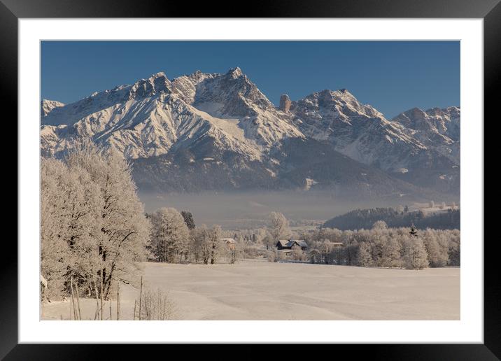 Lofer mountains in winter Framed Mounted Print by Thomas Schaeffer