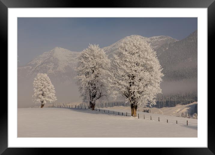 Lofer mountains in winter Framed Mounted Print by Thomas Schaeffer