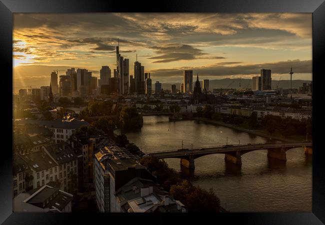 Skyline Frankfurt Framed Print by Thomas Schaeffer