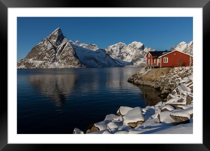 Hamnoy harbour Framed Mounted Print by Thomas Schaeffer